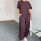 Dames Casual Korte Mouwen Top en Broek Set