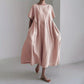 Dames casual jurk met losse pasvorm, ronde hals en zakken