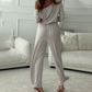 Effen Dames Jumpsuit met Één Schouder en Lange Mouwen