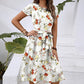 Elegante Damesjurk met Ronde Hals en Print