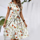 Elegante Damesjurk met Ronde Hals en Print
