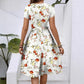 Elegante Damesjurk met Ronde Hals en Print