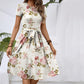 Elegante Damesjurk met Ronde Hals en Print