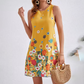 Elegante mouwloze korte jurk met print voor dames
