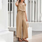 Effen geplooide jumpsuit met vierkante hals voor dames