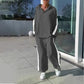 Kleurblokkerende casual top en broek set