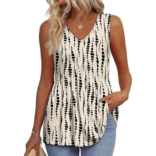 Elegante Mouwloze V-Hals Top voor Dames