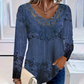 ✨✨Elegante damesblouse met lange mouwen en kanten rand