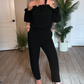👗Off-shoulder Jumpsuit met Volantdetails