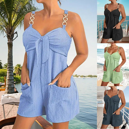 Dames Casual Mouwloos Korte Jumpsuit