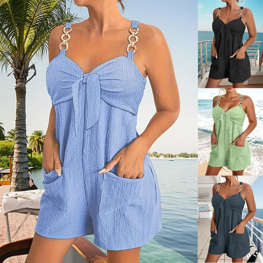 Dames Casual Mouwloos Korte Jumpsuit