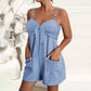 Dames Casual Mouwloos Korte Jumpsuit