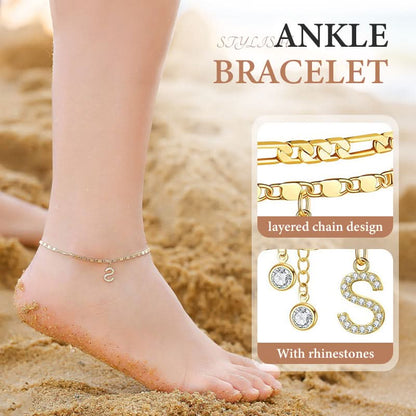 💕Gelaagde Gouden Enkelband voor Vrouwen