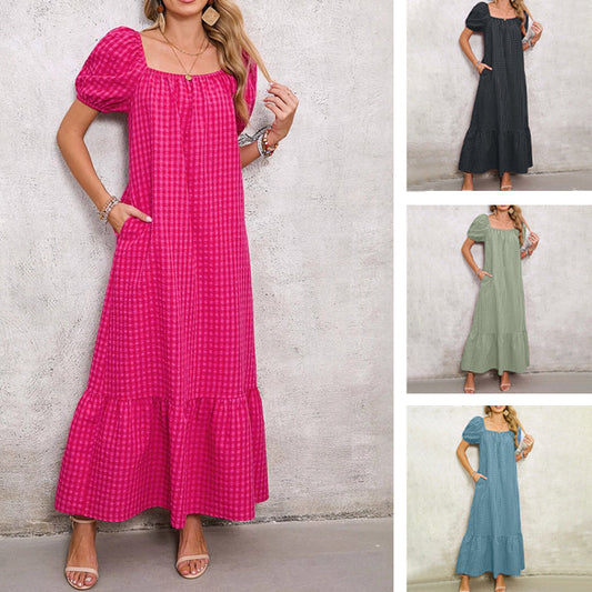 Stijlvolle Maxi-jurk met Pofmouwen voor Dames