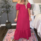 Stijlvolle Maxi-jurk met Pofmouwen voor Dames
