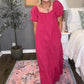 Stijlvolle Maxi-jurk met Pofmouwen voor Dames