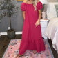 Stijlvolle Maxi-jurk met Pofmouwen voor Dames