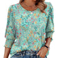 Dames Casual Blouse met Driekwartmouwen