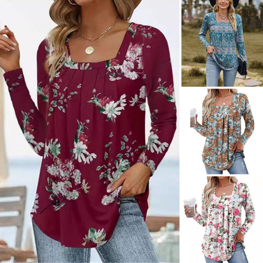 Tuniek met Bloemenprint en Plooitjes voor Dames