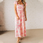 Dames Maxi-jurk met Roze Bloemenprint