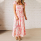 Dames Maxi-jurk met Roze Bloemenprint