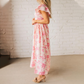 Dames Maxi-jurk met Roze Bloemenprint