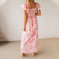 Dames Maxi-jurk met Roze Bloemenprint