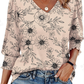 Dames Casual Blouses met 3/4 Mouwen en Gesmokte Manchetten
