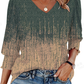 Dames Casual Blouses met 3/4 Mouwen en Gesmokte Manchetten