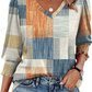 Dames Casual Blouses met 3/4 Mouwen en Gesmokte Manchetten