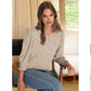 Dames Casual Blouses met 3/4 Mouwen en Gesmokte Manchetten