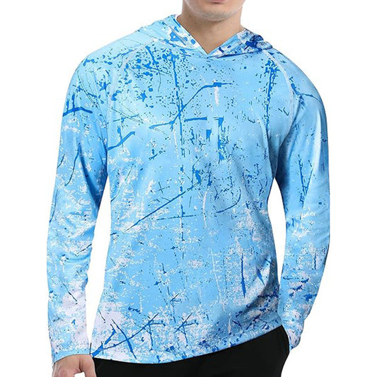 Heren outdoor UV-shirt met capuchon voor hoge prestaties