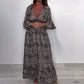 Maxi-jurk met V-hals en Luipaardprint