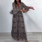 Maxi-jurk met V-hals en Luipaardprint