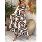 Boho print los fit spaghetti riemen jurk