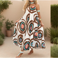Boho print los fit spaghetti riemen jurk