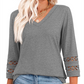 Dames Casual Top met V-hals en Effen Kleur