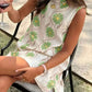 Dames Casual Mouwloze Jurk met Bloemenprint