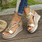 Resort-stijl sandalen met open teen en sleehak