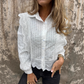 Casual dames top met kant en reverskraag