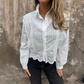 Casual dames top met kant en reverskraag