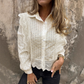 Casual dames top met kant en reverskraag