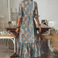 Boho V-hals Jurk met Ruches