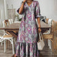 Boho V-hals Jurk met Ruches