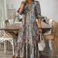 Boho V-hals Jurk met Ruches