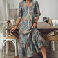 Boho V-hals Jurk met Ruches