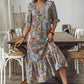Boho V-hals Jurk met Ruches
