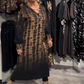 Dames losse lange jurk met V-hals en luipaardprint