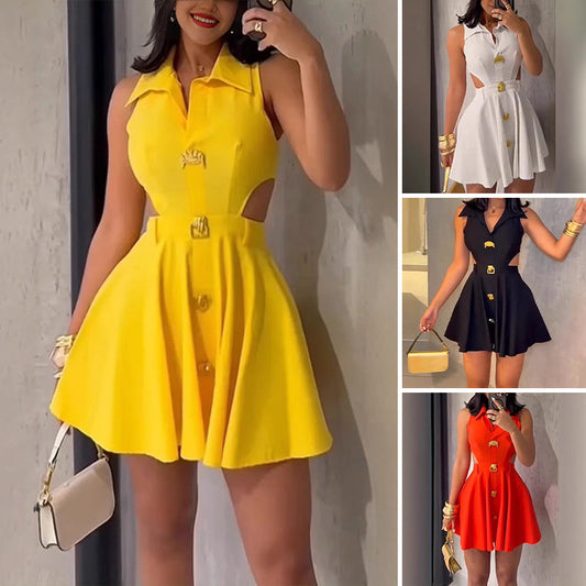 Elegante Sexy Mouwloze Jurk met V-hals voor Dames