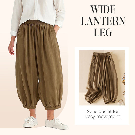 Losse lantaarnbroek met hoge taille